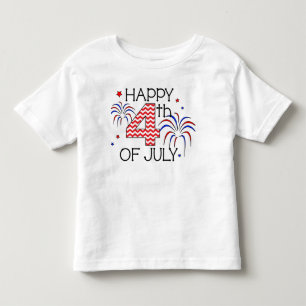4o feliz do t-shirt da criança de julho