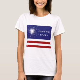 4o feliz do t-shirt de julho com Sparkler
