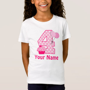 4o T-shirt personalizado cupcake da menina do