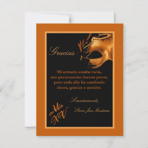 4x5 Cartões de agradecimentos FLAT Mis XV Orange