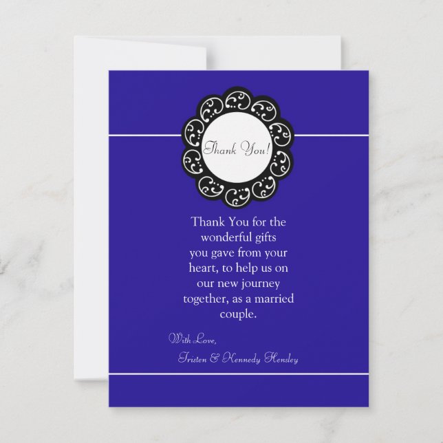 4x5 Cartões de agradecimentos PLANO Azul e Branco (Frente)