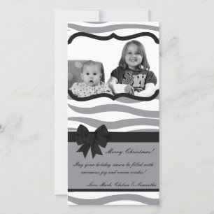 4x8 Cinza Zebra Negra Cartão de Natal PHOTO