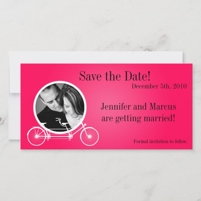 4x8 Noivado Anúncio de bicicleta dupla rosa quente (Frente)
