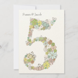 5º Aniversário de Casamento de Madeira Convite Per