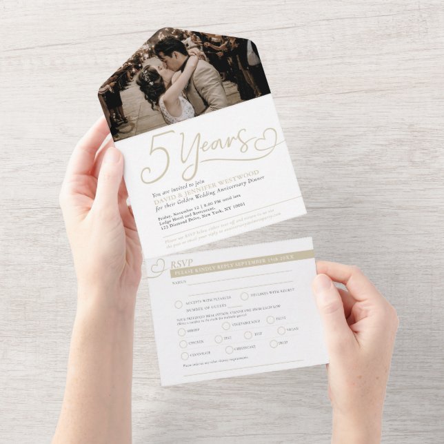 5º Aniversário de Casamento madeira de freixo refe (Aba destacável)