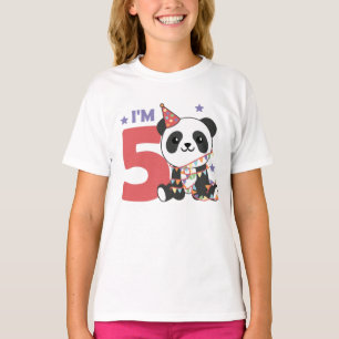 5º Aniversário Panda Para Crianças 5 Anos T-Shirt