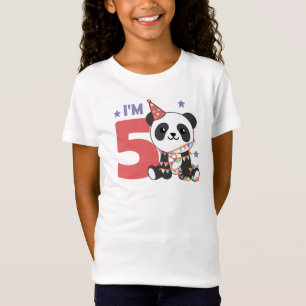 5º Aniversário Panda Para Crianças 5 Anos T-Shirt