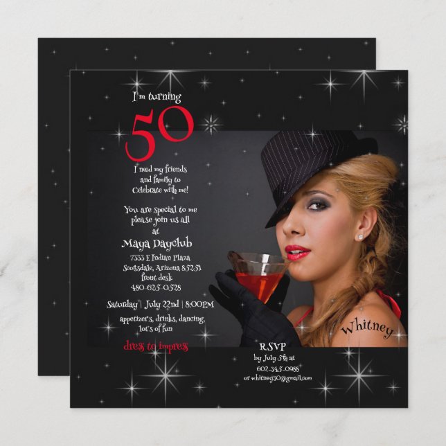 50ª Festa de aniversário de convite para crianças (Frente/Verso)