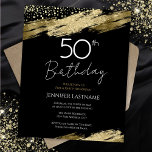 50ª Festa de aniversário Orçamento Dourado Convite<br><div class="desc">Elegante Faux dourado pintura a design. Todo o texto é ajustável e fácil de mudar para as necessidades do seu próprio partido. design de modelo de 50 anos elegante excelente.</div>