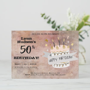 50ª Festa de aniversário, seu nome, convite