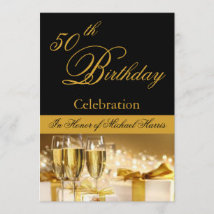 50º-59º Convite Personalizado de Festa de aniversá