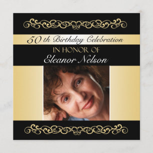 50º-59º Convites de aniversário com foto