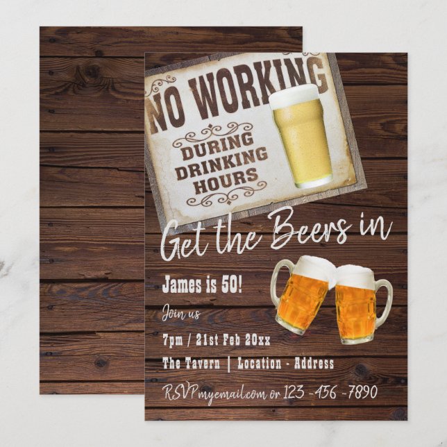 50º Aniversário Anima a BEERS Convite Russo (Frente/Verso)