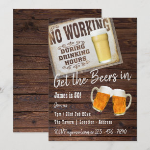 50º Aniversário Anima-se a BEERS Convites Rustic