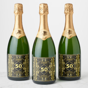 50º aniversário Art Deco Dourado Excelente negro