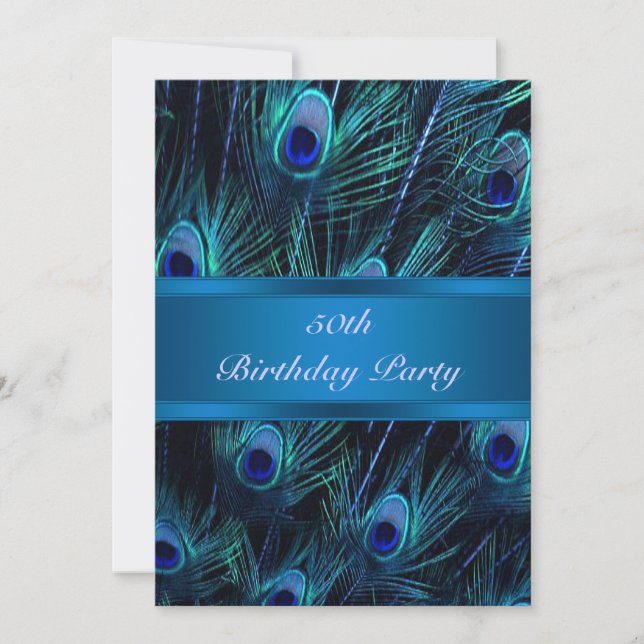 50º Aniversário Convite Peacock 50º Aniversário (Frente)