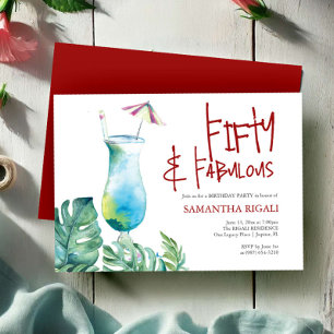 50º Aniversário Convite Tropical Cocktail
