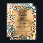 50º Aniversário Convites à Impressão em Animais<br><div class="desc">Pequenos convites de aniversário elegantes de 4, 5" x 5, 6" apresentam um padrão colorido de impressão de animais selvagens colorido, sobreposto com folha falsa de ouro, e seus detalhes de festa de aniversário em letra chic. Perfeito para a 50ª festa de aniversário ou QUALQUER IDADE, basta mudar o texto....</div>