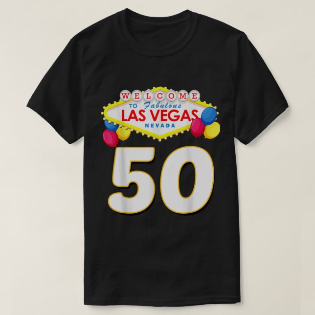 50º aniversário da camisa Las Vegas Fabuloso 50 an (Frente do Design)