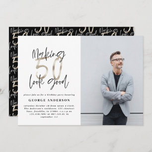 50º aniversário da prata negra elegante moderna