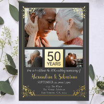 50º Aniversário de Casamento Com Moldura