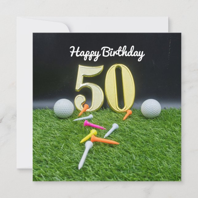 50º aniversário de Golfe para jogar golfe com bola (Frente)