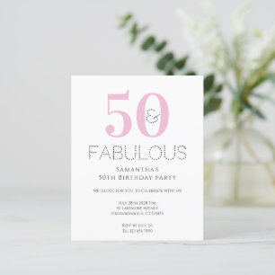50º Aniversário do Convite de festas de Orçamento