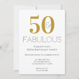 50º aniversário do moderno Convite de festas Doura