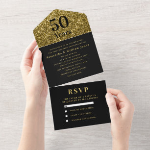 50º Aniversário Dourado Black Modern
