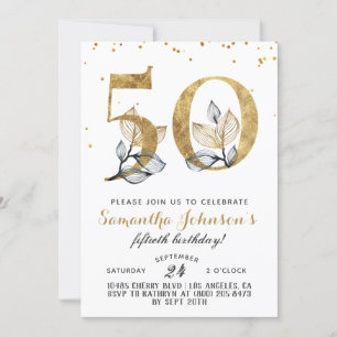 50º Aniversário Dourado Convite oral