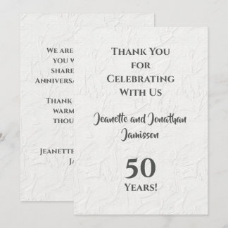 50º Aniversário Floral Branco Agradecimento Elegan