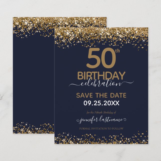 50º Aniversário Guardar o Convite de Orçamento de  (Frente/Verso)