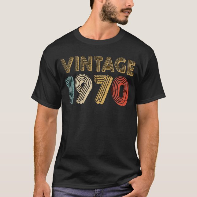 50º aniversário Presente Vintage 1970 T-Shirt (Frente)