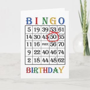50º Cartão Bingo de Aniversário