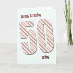 50º cartão de aniversário com números enormes