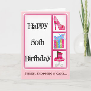 50º Cartão de Aniversário para Mulheres