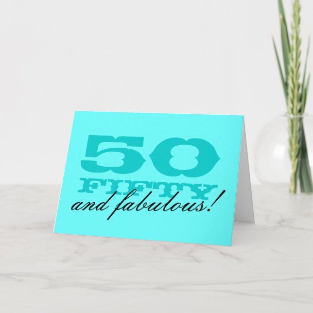 50º Cartão de aniversário para mulheres | 50 e fab (Frente)