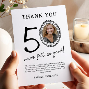 50º Cartões de agradecimentos de Foto de Aniversár