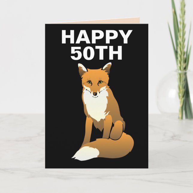 50º CARTÕES DE ANIVERSÁRIO FELIZ DE FOX FOXY (Frente)