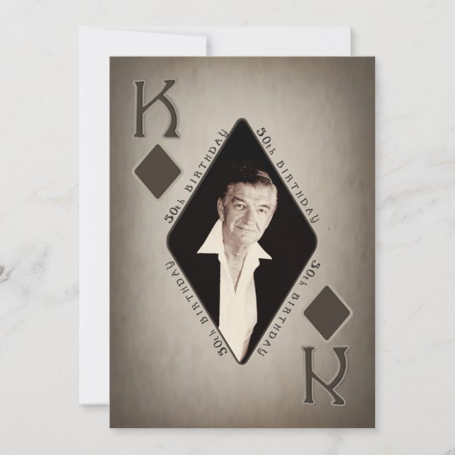 50º CONVITE DE ANIVERSÁRIO - FOTO - POKER/KING (Frente)