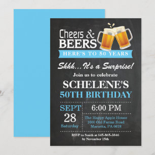 50º Convite de Aniversário para Cheers e Cerveja