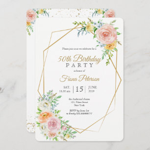 50º Convite de aniversário para ela