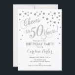 50º Convite de aniversário - Prata branca<br><div class="desc">design de Elegante de 50º Convite de aniversário com falso brilho de prata e branco. Anima-te a 50 anos!</div>