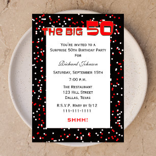 50º Convite de aniversário surpresa Confetti