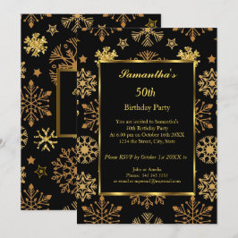50º Convite Dourado à Festa de aniversário de inve