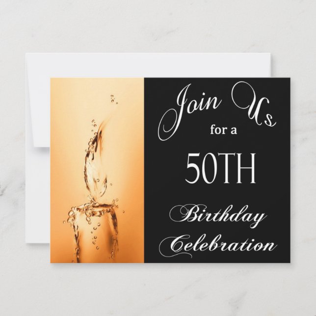 50º Convite Personalizado de Festa de aniversário (Frente)