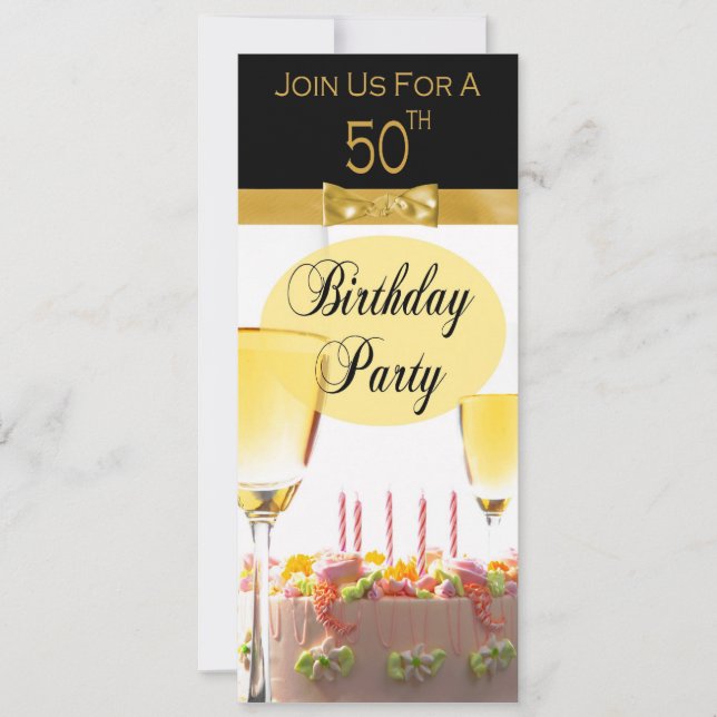 50º Convite Personalizado de Festa de aniversário (Frente)