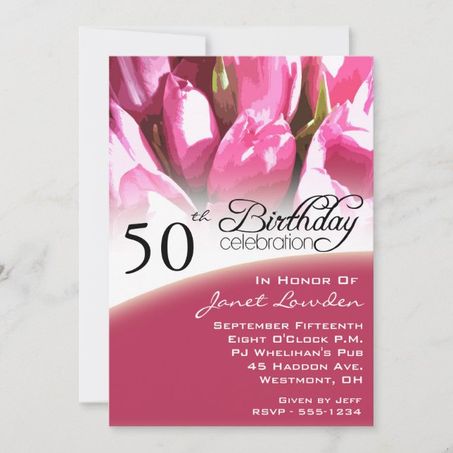 50º Convites de aniversário (Frente)