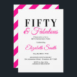 50º Convites de aniversário 50 e Fabuloso Elegante<br><div class="desc">50 e Fabuloso,  um design rosa-quente rico,  uma forma excelente de celebrar o 50º aniversário no estilo</div>