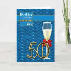 50.º aniversário - Champanhe de Cartão de Anive